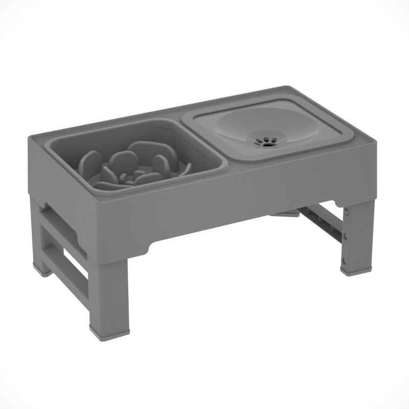 Adjustable Height Dual Feeding Bowl - Dog - (Stainless Steel, Black) - (1-3 pc Options)