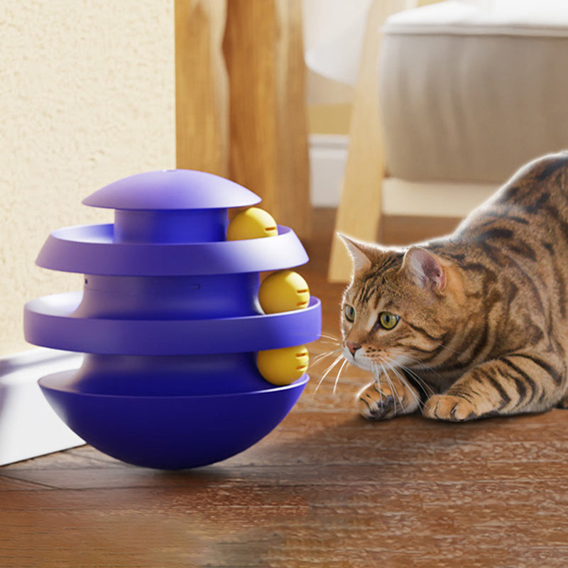 Interactive Tower Turntable Toy Turntable - Cat - (Blue, White)
