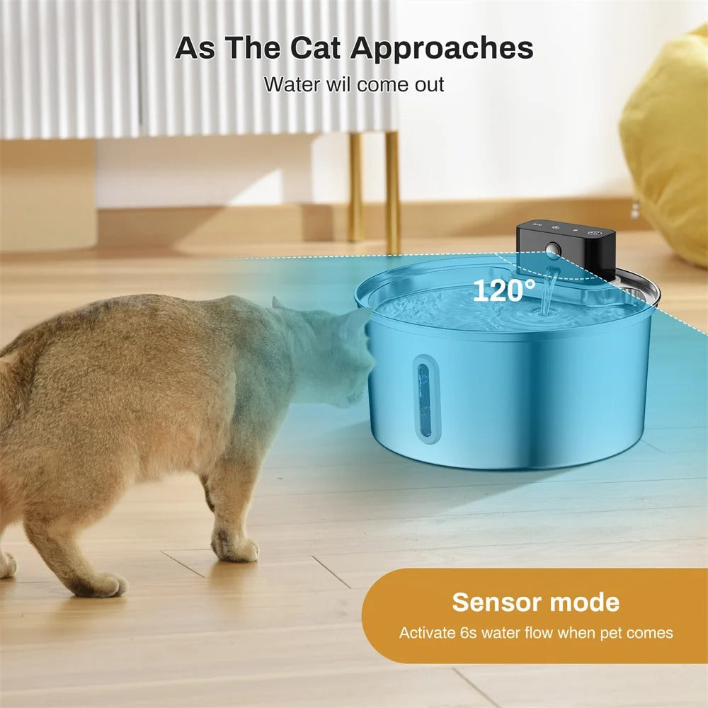 Automatic Intelligent Wireless Water Dispenser - Dog Cat - (Stainless Steel)