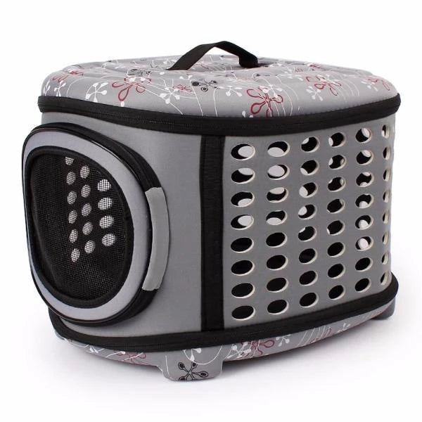 Foldable Crate and Pet Carrier - Dog Cat - (4 Color Options) - (18"x15"x13")