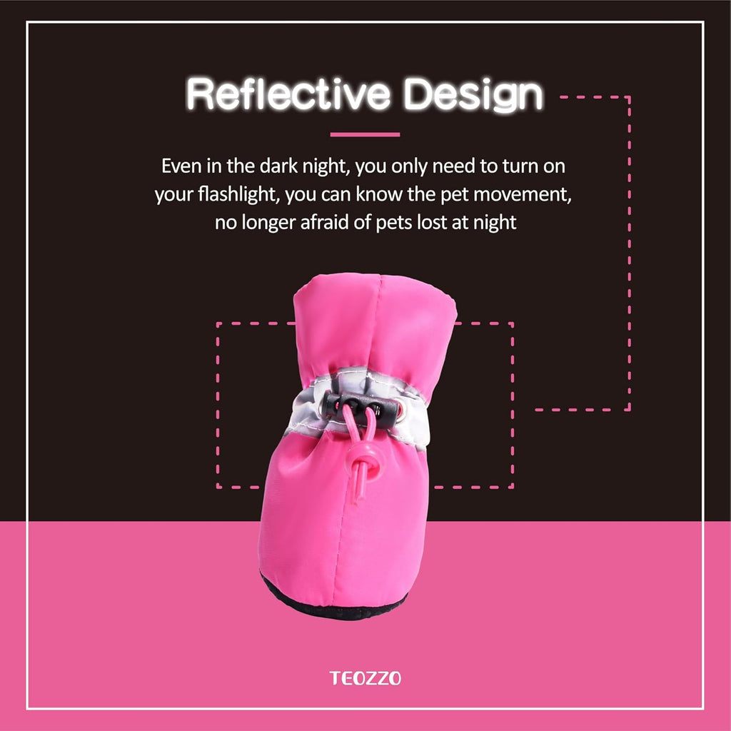 Adjustable Reflective Waterproof Boots - Dog - (Hot Pink, Yellow) (1#-7#) - (While Supplies Last)