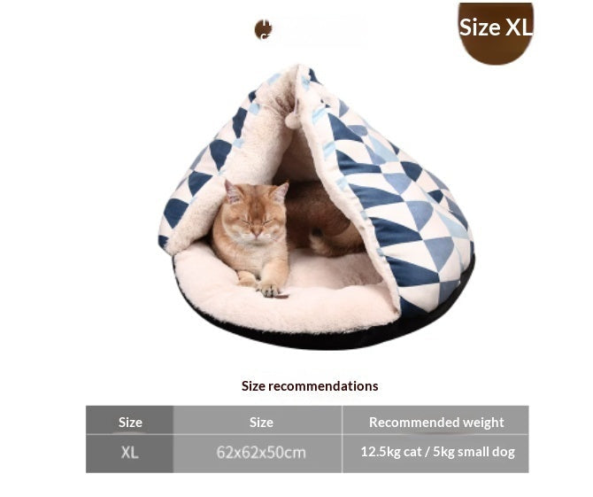 Semi-enclosed Tent-Shape Hideaway Bed- Cat