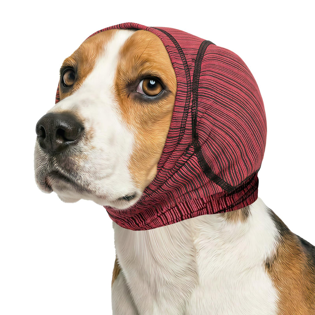 Ear Cover - Dog - (Noise Protection) - (Surgery Recovery) - (Prevent Scratching) - (S-XL) - (Grey, Rose Red)