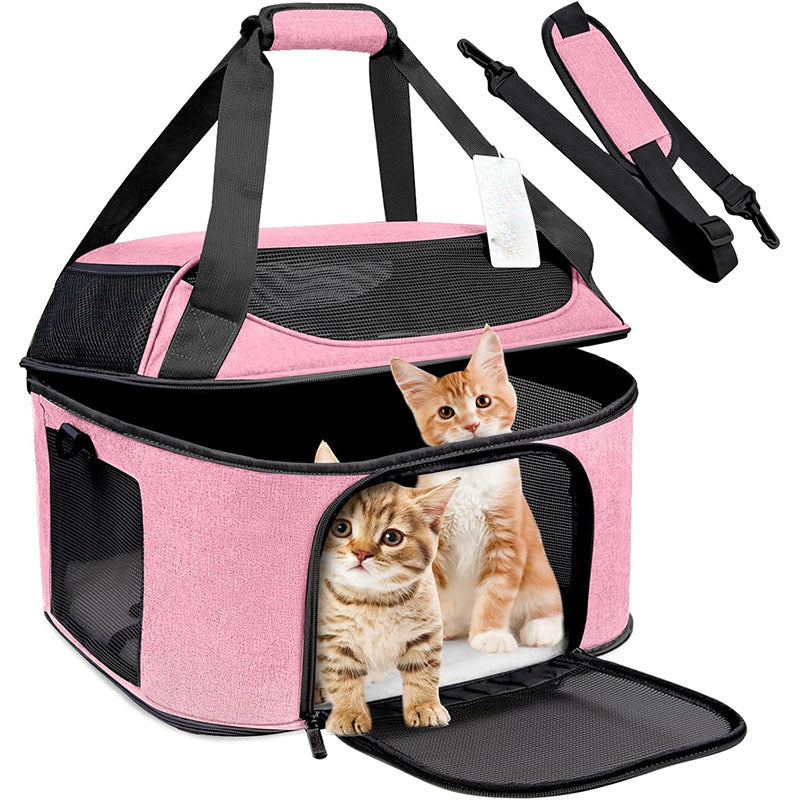 Travel Carrier Bag - Cat - (Mesh on Sides and at the Top of Bag) - (3 Color Options) - (Lightweight)