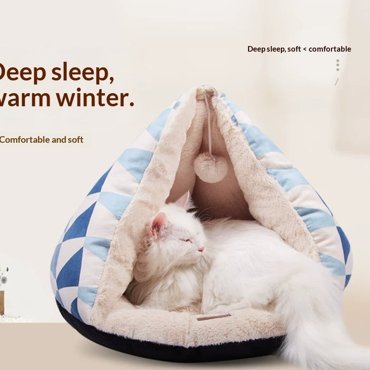 Semi-enclosed Tent-Shape Hideaway Bed- Cat