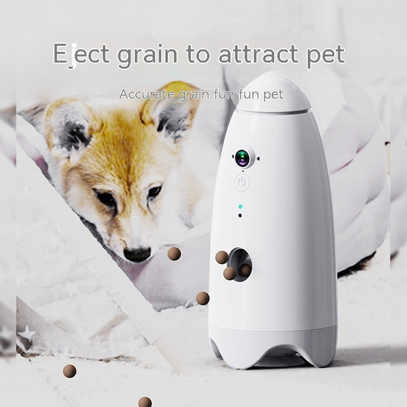 Smart Feeder with Camera and Remote Control - Dog Cat - (White)