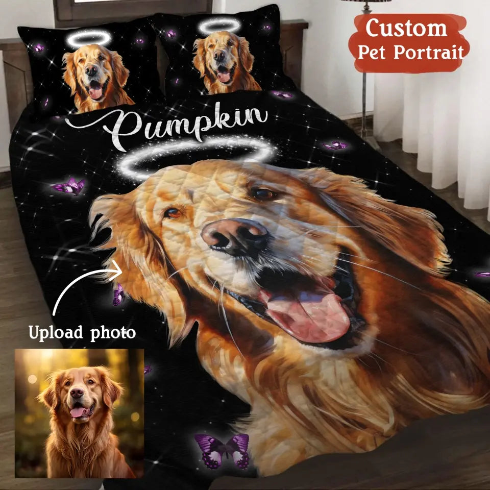 Personalized Memorial Quilt Set - Pet Lover's Bed - (White) - (5 Bed Sizes) - (While Supplies Last)