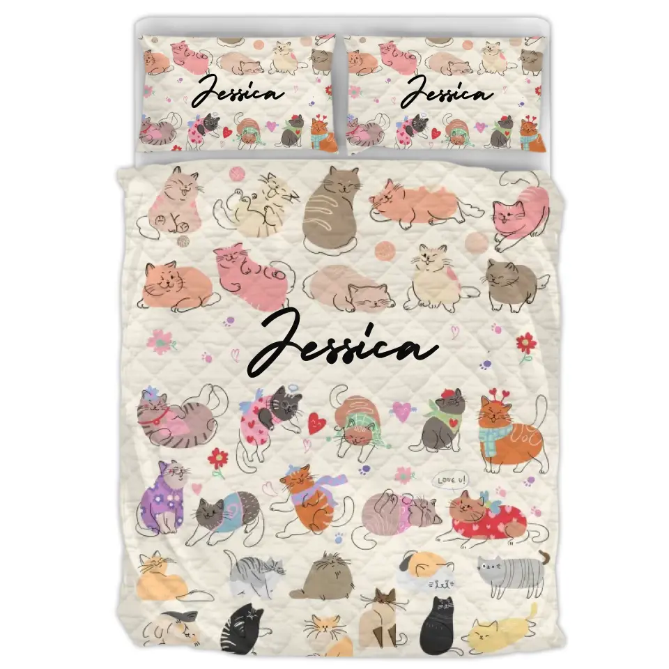 Custom Quilt Bed Set - Cat Lover -  (5 Sizes) - (While Supplies Last)