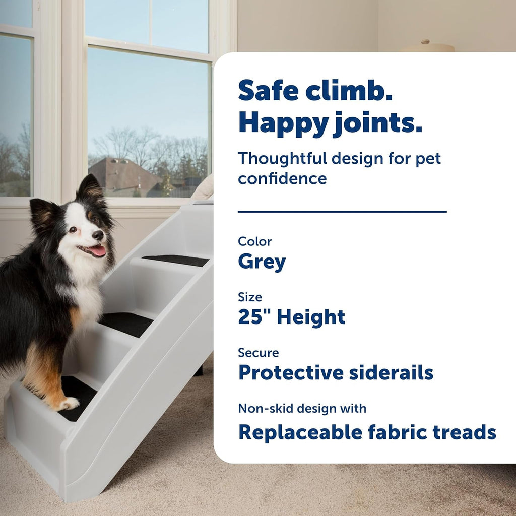 Non Slip 4 Steps - Dog - (Foldable and Portable) - (Frisco) - (20" / 25") - (Grey, Tan) - (While Supplies Last)
