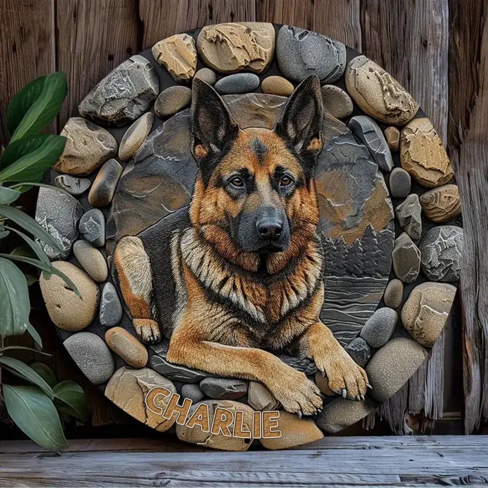 Personalized German Shepherd Cut Metal Sign - Dog Lover - (7 Sizes) - While Supplies Last)