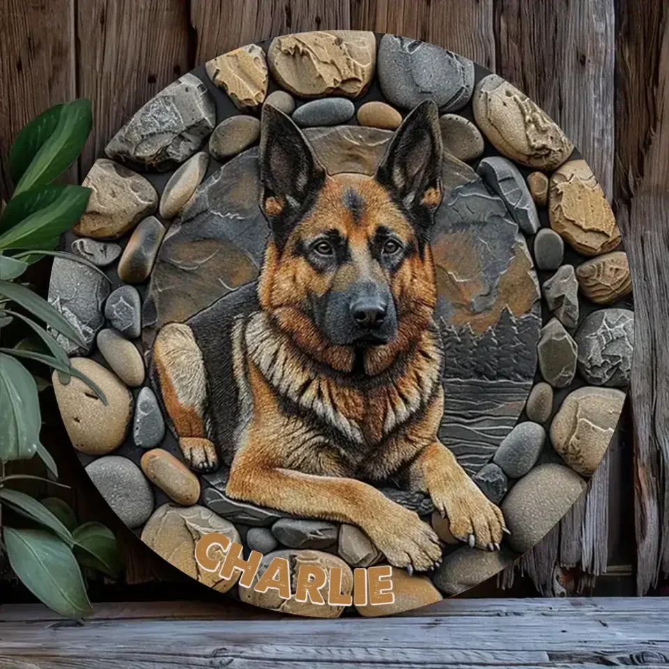 Personalized German Shepherd Cut Metal Sign - Dog Lover - (7 Sizes) - While Supplies Last)