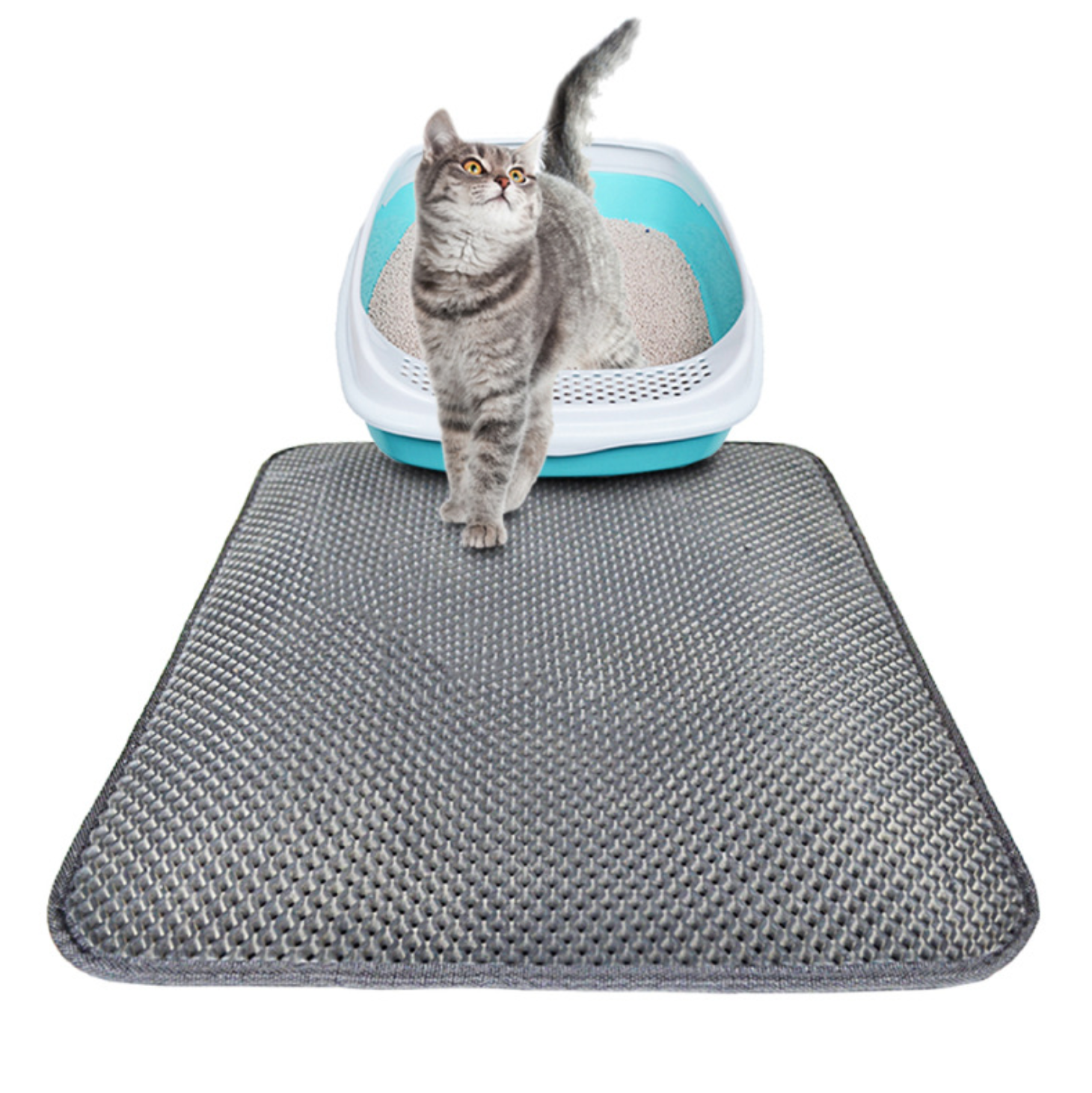 Litter Mat Keeps Paws Clean - Cat - (Black, Grey) - (XS-L) - (While Supplies Last)