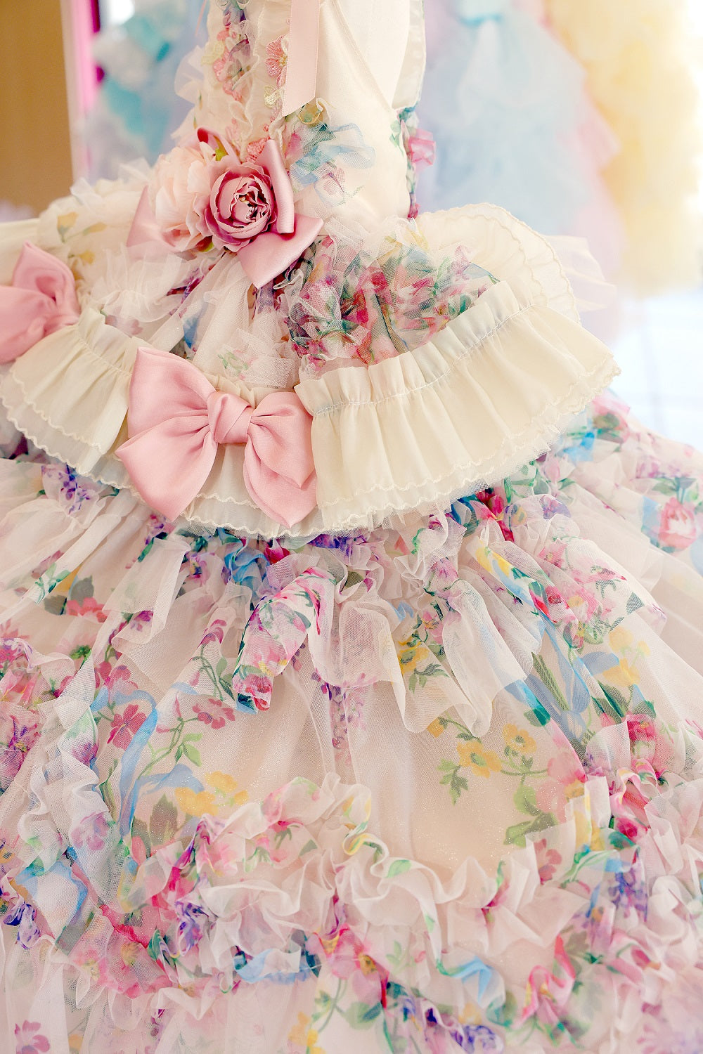 Garden Floral Couture Wedding Gown with Train - Princess Dog - (XS-XL) and Customizable  - (While Supplies Last)