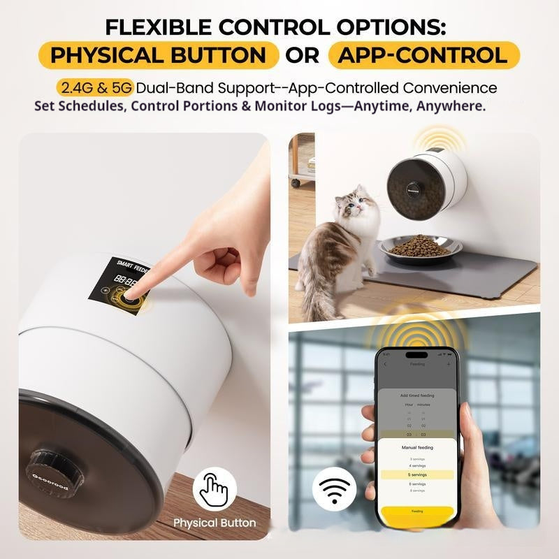 Automatic Wall Mounted Feeder with Timer - Dog Cat - (White)