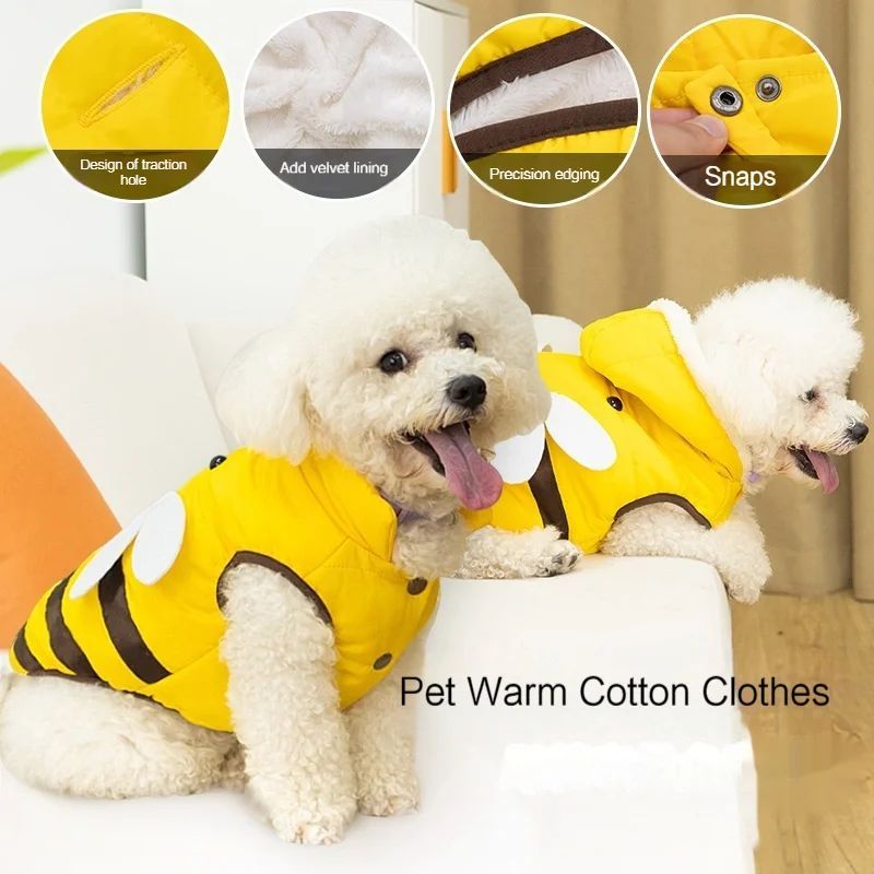Halloween Cozy Bee Hooded Costume - Dog - (XS-XL) - (Yellow)