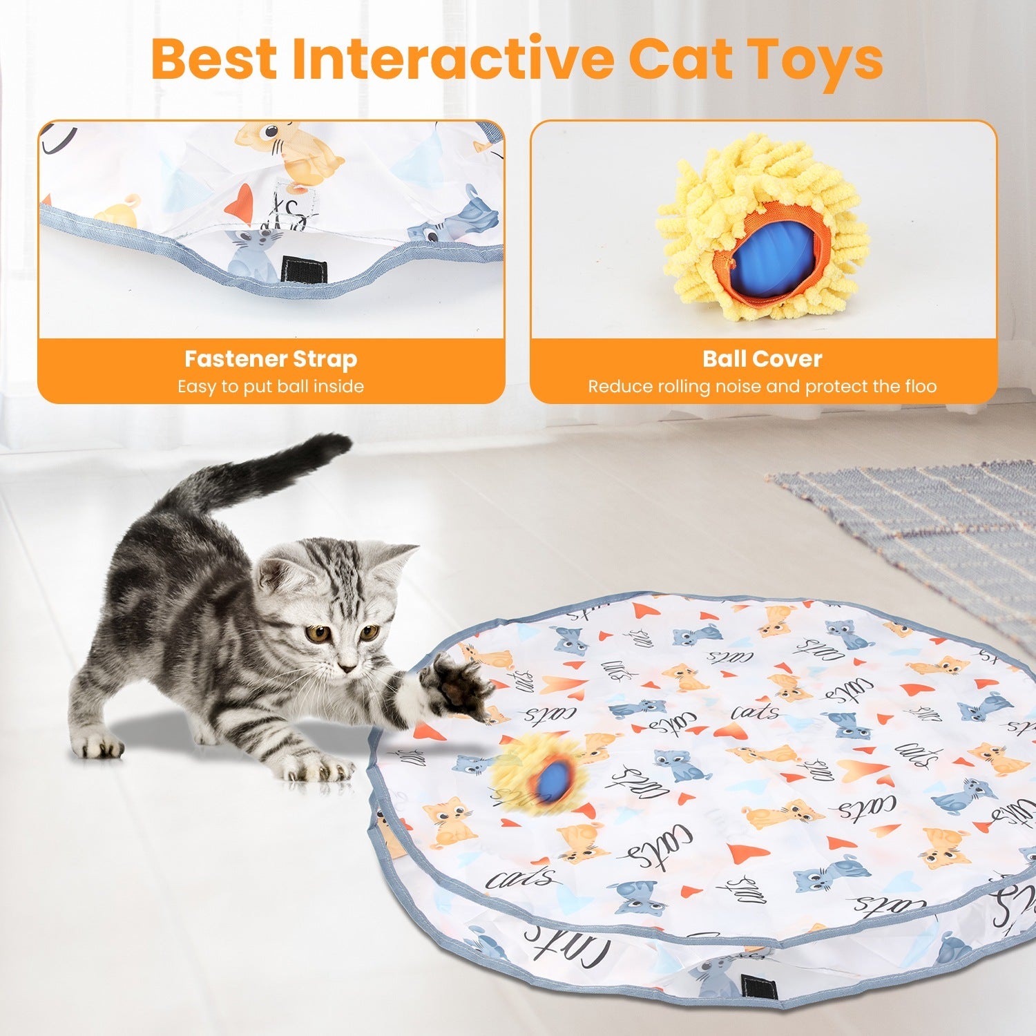Interactive Fast Rolling Toy Ball - Cat - (Rechargeable Battery) - (While Supplies Last)