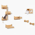 Wall Mounted Non-Slip Shelves - Cat - (6 Pcs) - (Solid Plywood) - (Beige, Brown)
