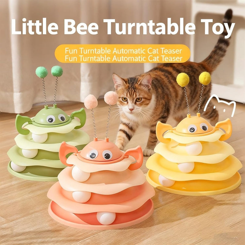 Little Bee Turntable , Automatic Cat Teaser Toy - Cat - (3 Color Options) -