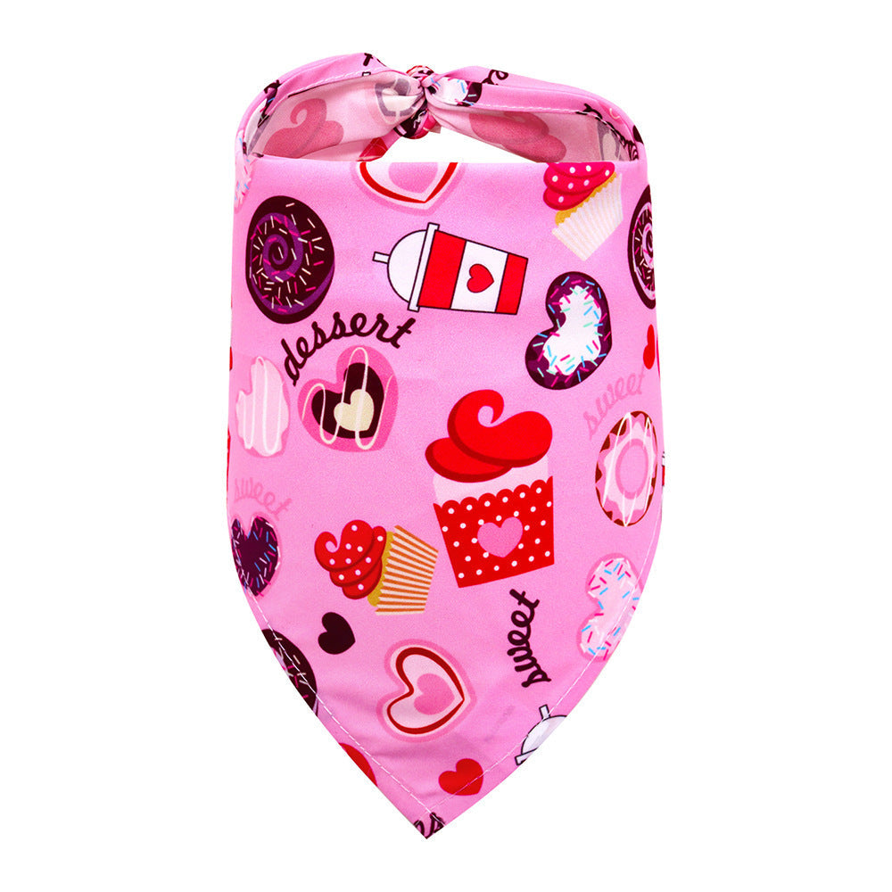 Love Heart Saliva Bandana Neck Scarf - Dog Cat - (6 Prints/Color Options) - (M) -  (While Supplies Last)