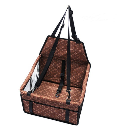 Secure Pet Carrier Car Seat - Dog Cat - (Waterproof) - (7 Color Options) _ (Solid or Prints)