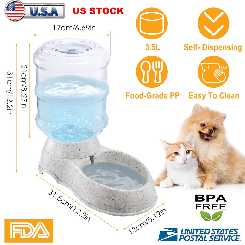 Gravity Dispensing Water or Food Feeder - Dog Cat - (3.5 L) - (While Supplies Last)