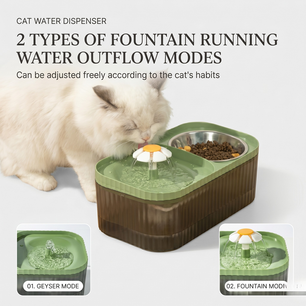 Quiet Circulating Water Fountain - Dog Cat - (4 Color Options)