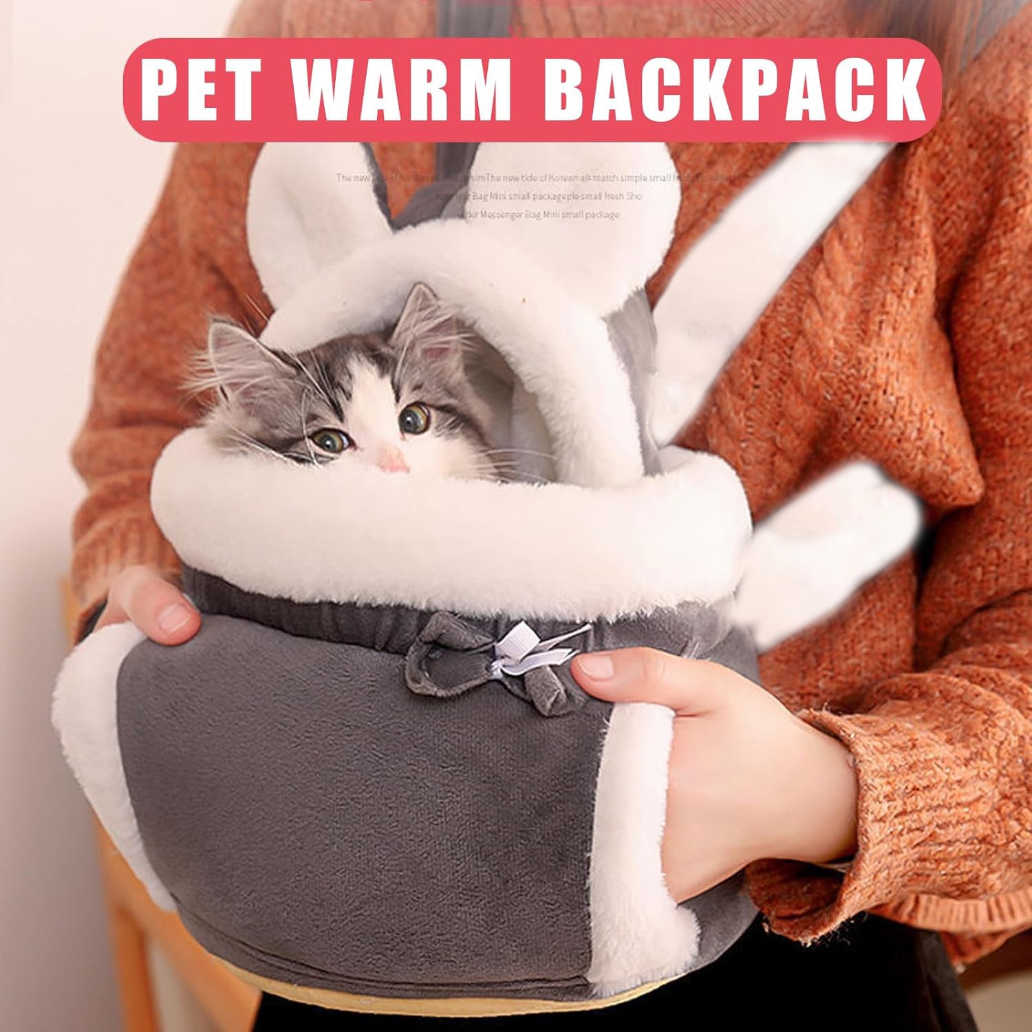 Double Pocket Pet Shoulder Carrier Bag - Dog Cat - (Grey, Pink) - (S,M,L)