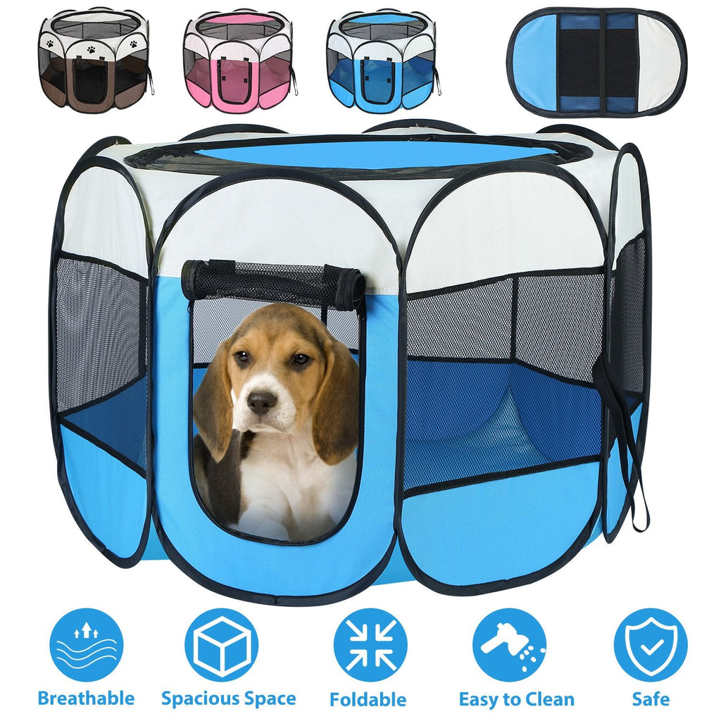 Portable Foldable Tent Playpen - Dog Cat - (Indoor/Outdoor Fun) -  (Pink, Blue) - (While Supplies Last)