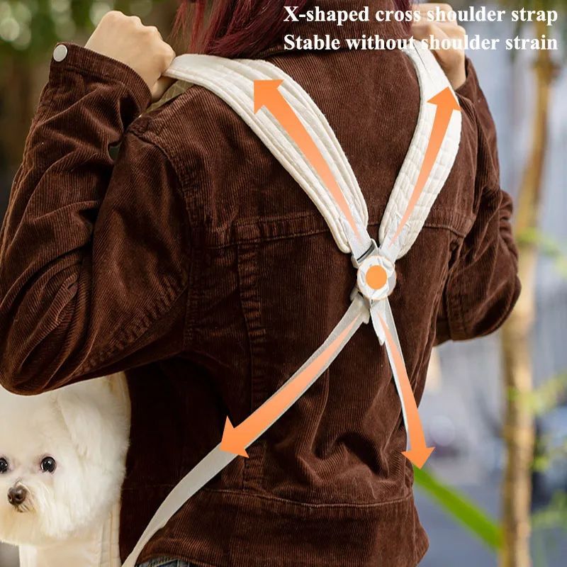 Minimalist Pet Travel Backpack - Dog Cat - (Convenient) - (Attractive) - (White, Grey)