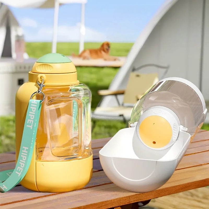 Large Capacity Travel Water Cup and Food Bowl - Dog - (3 Color Options) - (1000-1500 ML Water) (300 g Food)