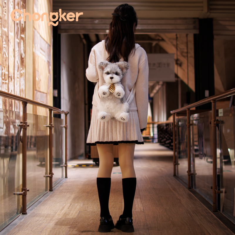 Schnauzer Plush Dog or Use as a Backpack – Fashion Statement Piece