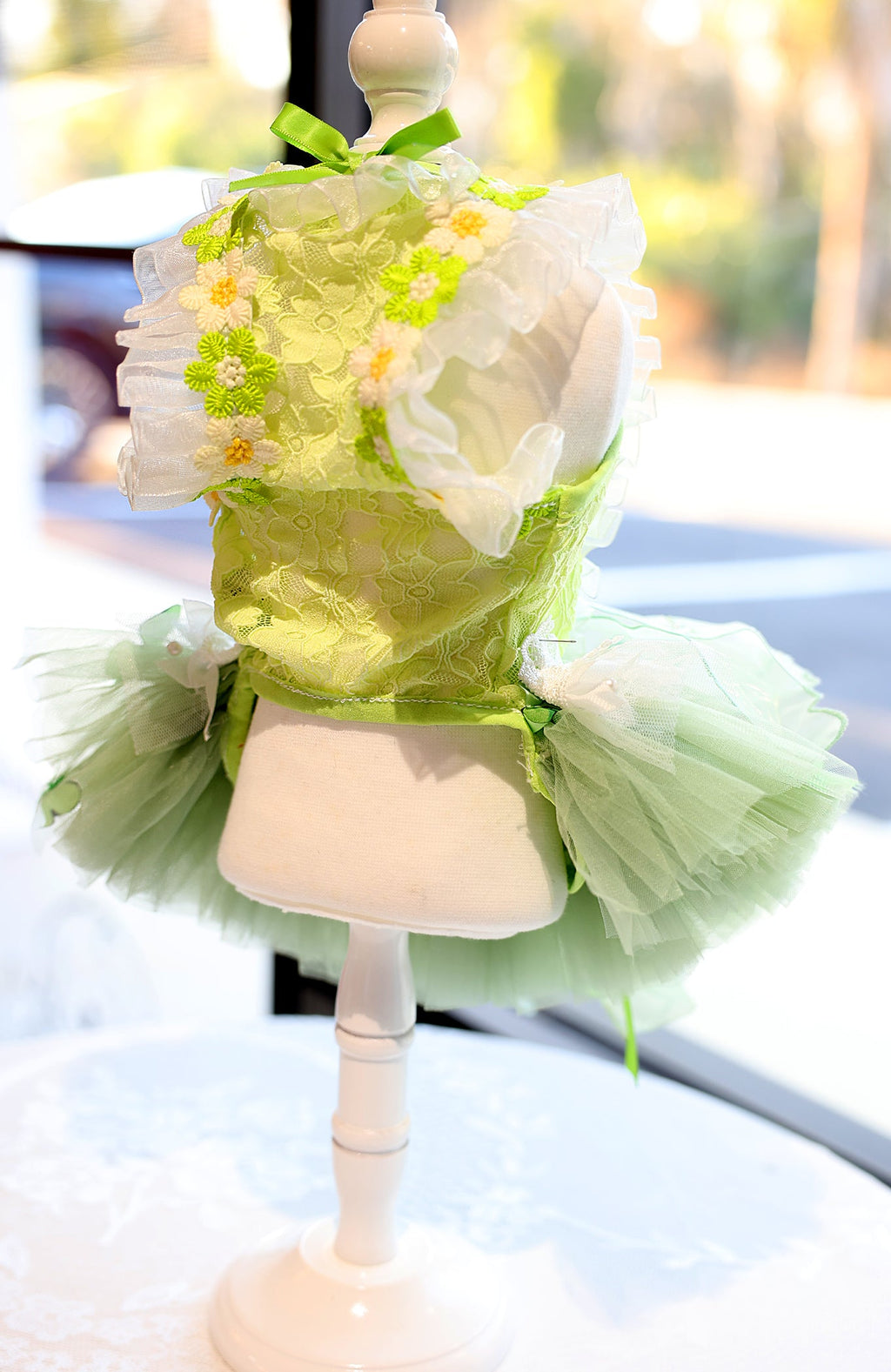 Fairy Tutu Dress with Butterfly & 3D Floral Lace - Dog - (XS-XL) - (Green) - (While Supplies Last)