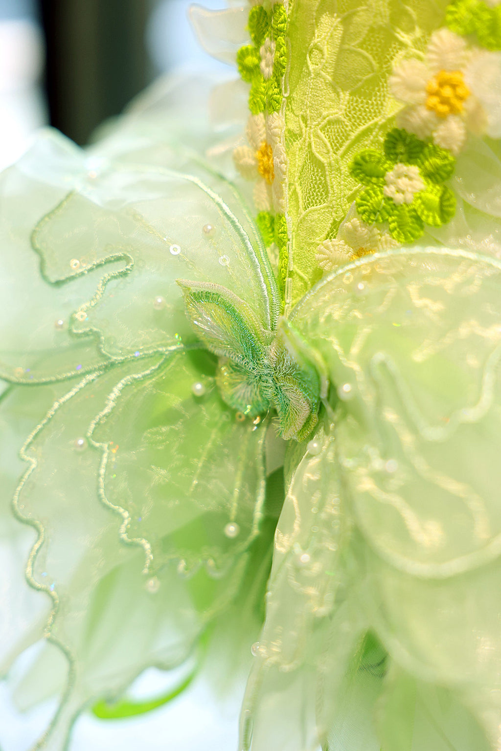Fairy Tutu Dress with Butterfly & 3D Floral Lace - Dog - (XS-XL) - (Green) - (While Supplies Last)
