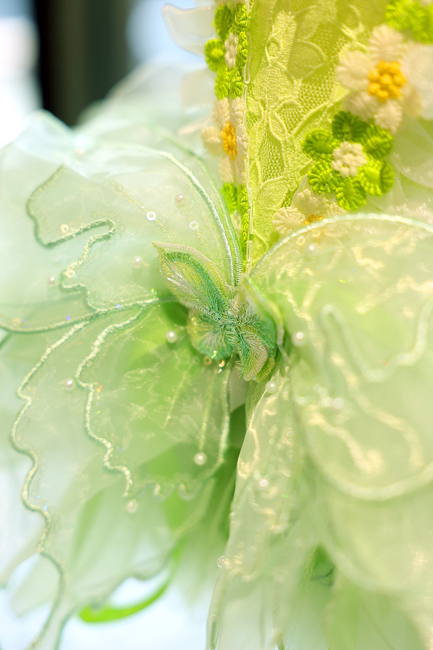 Fairy Tutu Dress with Butterfly & 3D Floral Lace - Dog - (XS-XL) - (Green) - (While Supplies Last)