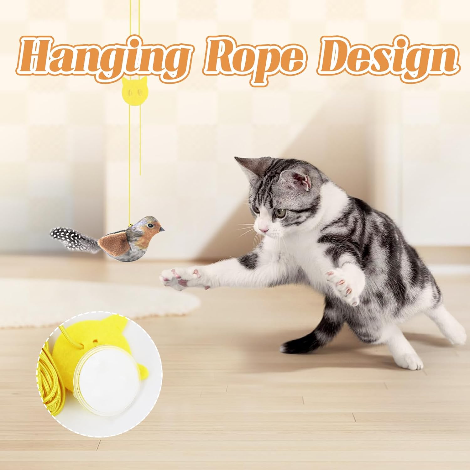 Hanging Catnip Bird with Elastic Cord for Cat Play - (While Supplies Last)