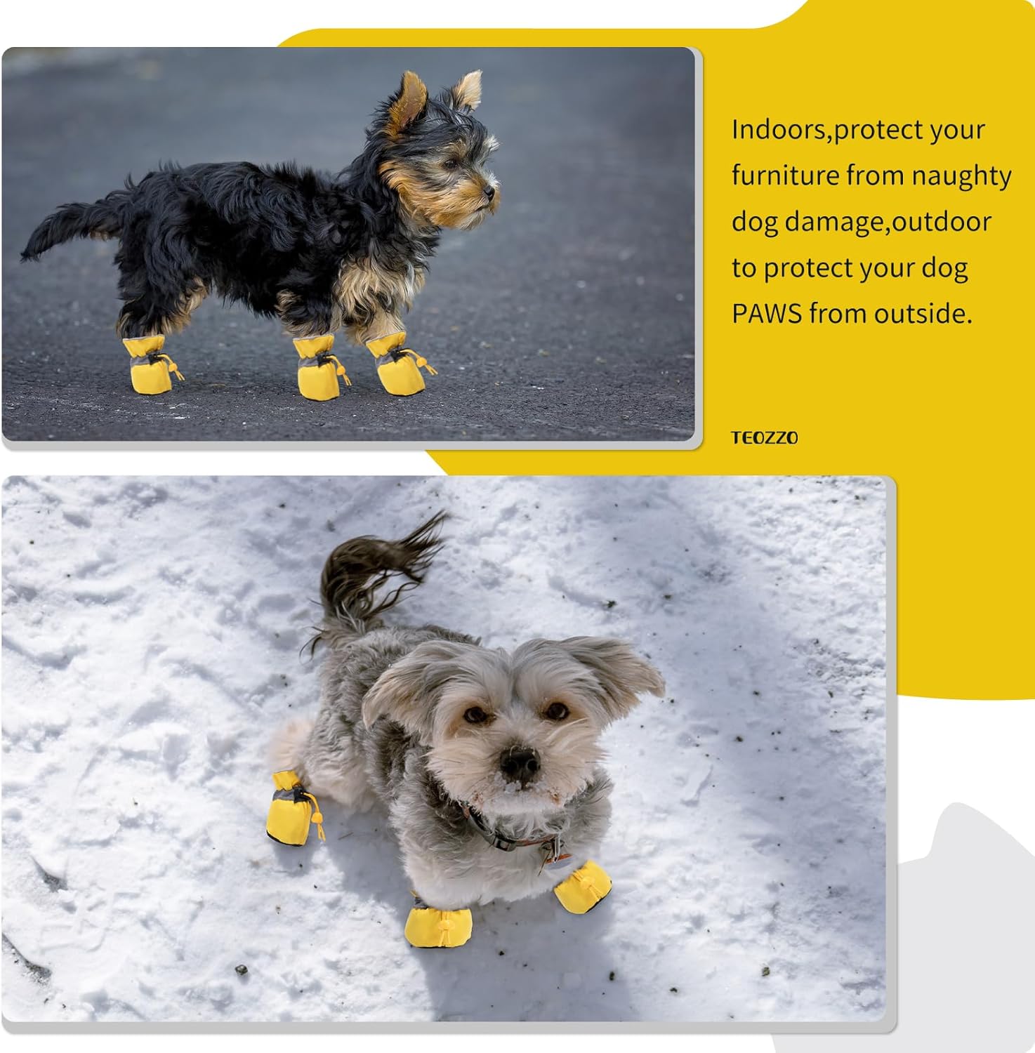 Adjustable Reflective Waterproof Boots - Dog - (Hot Pink, Yellow) (1#-7#) - (While Supplies Last)