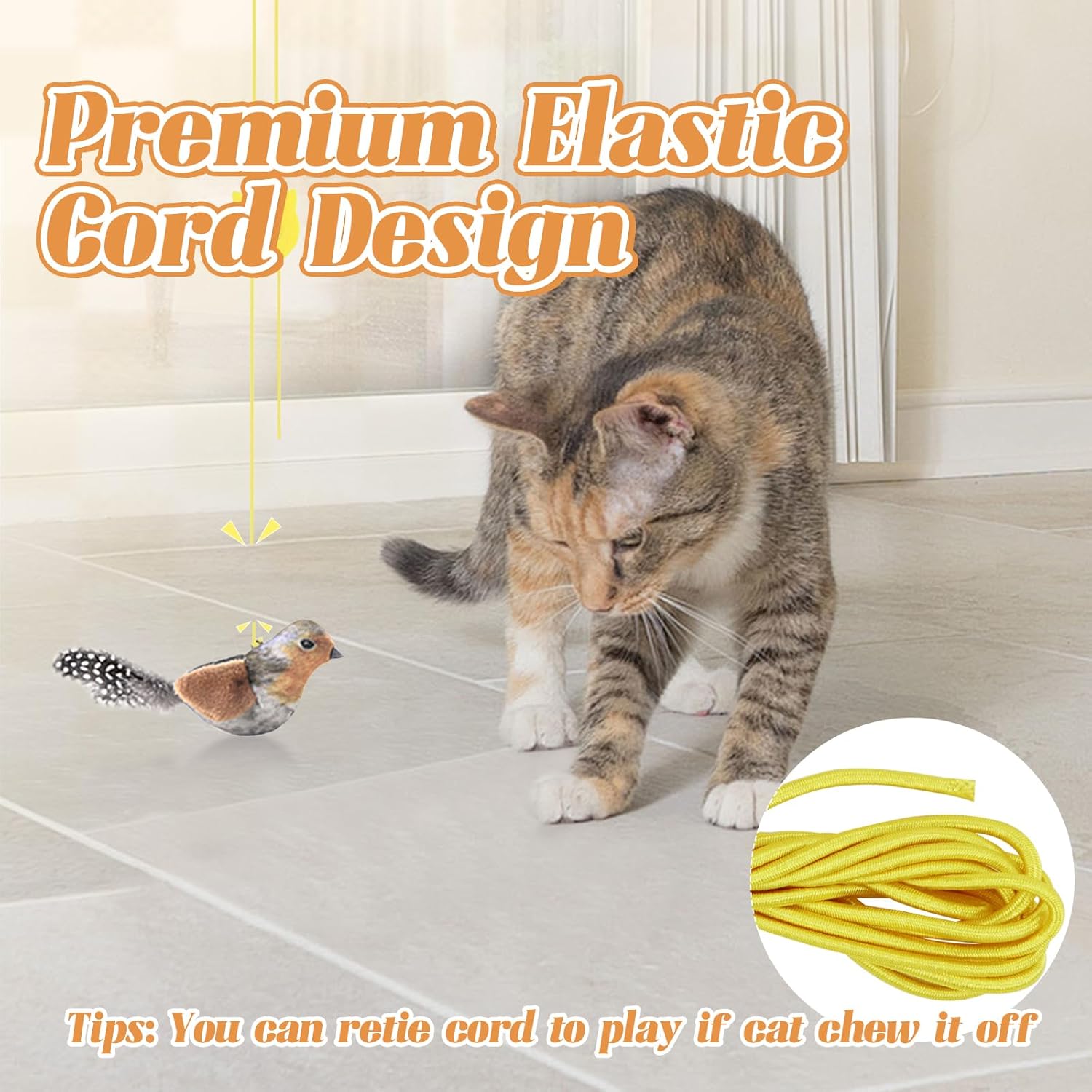 Hanging Catnip Bird with Elastic Cord for Cat Play - (While Supplies Last)