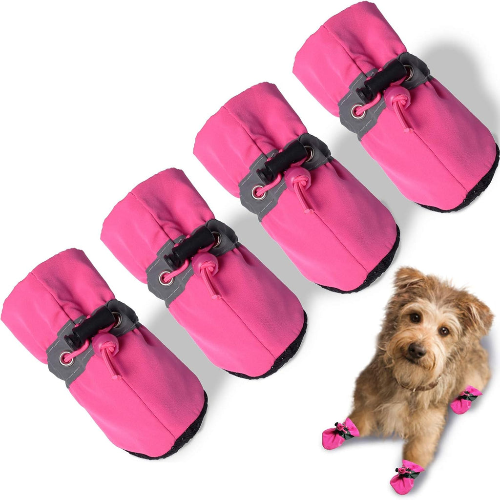 Adjustable Reflective Waterproof Boots - Dog - (Hot Pink, Yellow) (1#-7#) - (While Supplies Last)