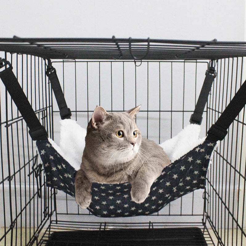 Hanging Hammock Cage Bed - Cat - (Perfect for Catio) - (Adjustable Straps) - (4 Sizes) - (11 Patterns)