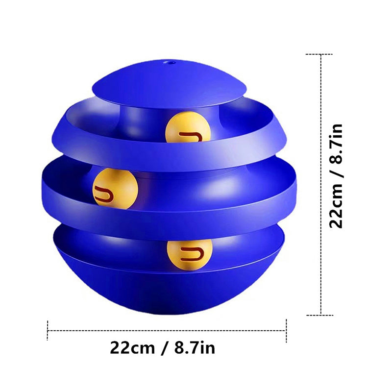 Interactive Tower Turntable Toy Turntable - Cat - (Blue, White)