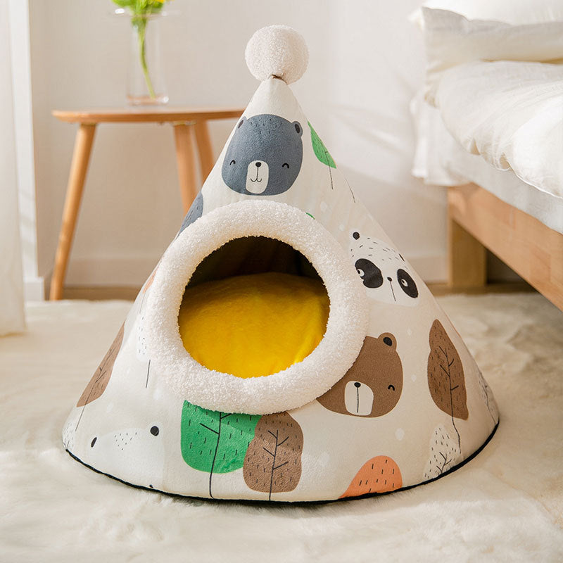 Triangle Yurt House or Litter Box Enclosure -   Cat   -   (4 Color/Styles)   -   (S-L)