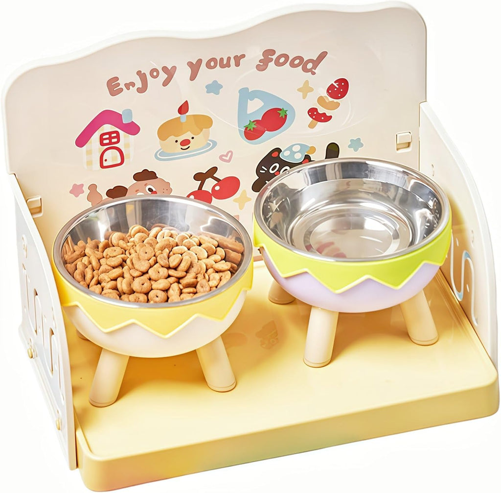 Elevated Stainless Steel Pet Bowl with Legs - Dog Cat - (Yellow, Purple) - (While Supplies Last)