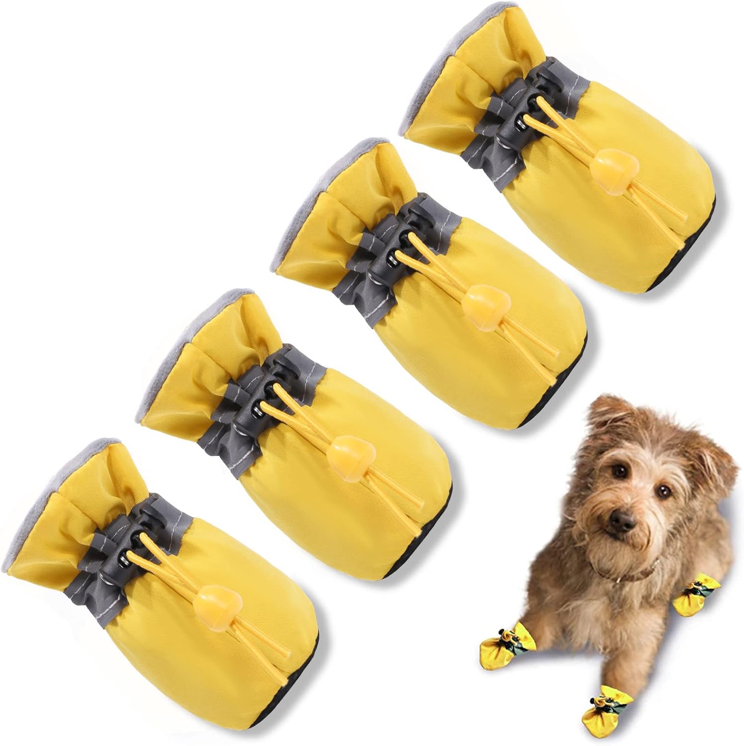 Adjustable Reflective Waterproof Boots - Dog - (Hot Pink, Yellow) (1#-7#) - (While Supplies Last)