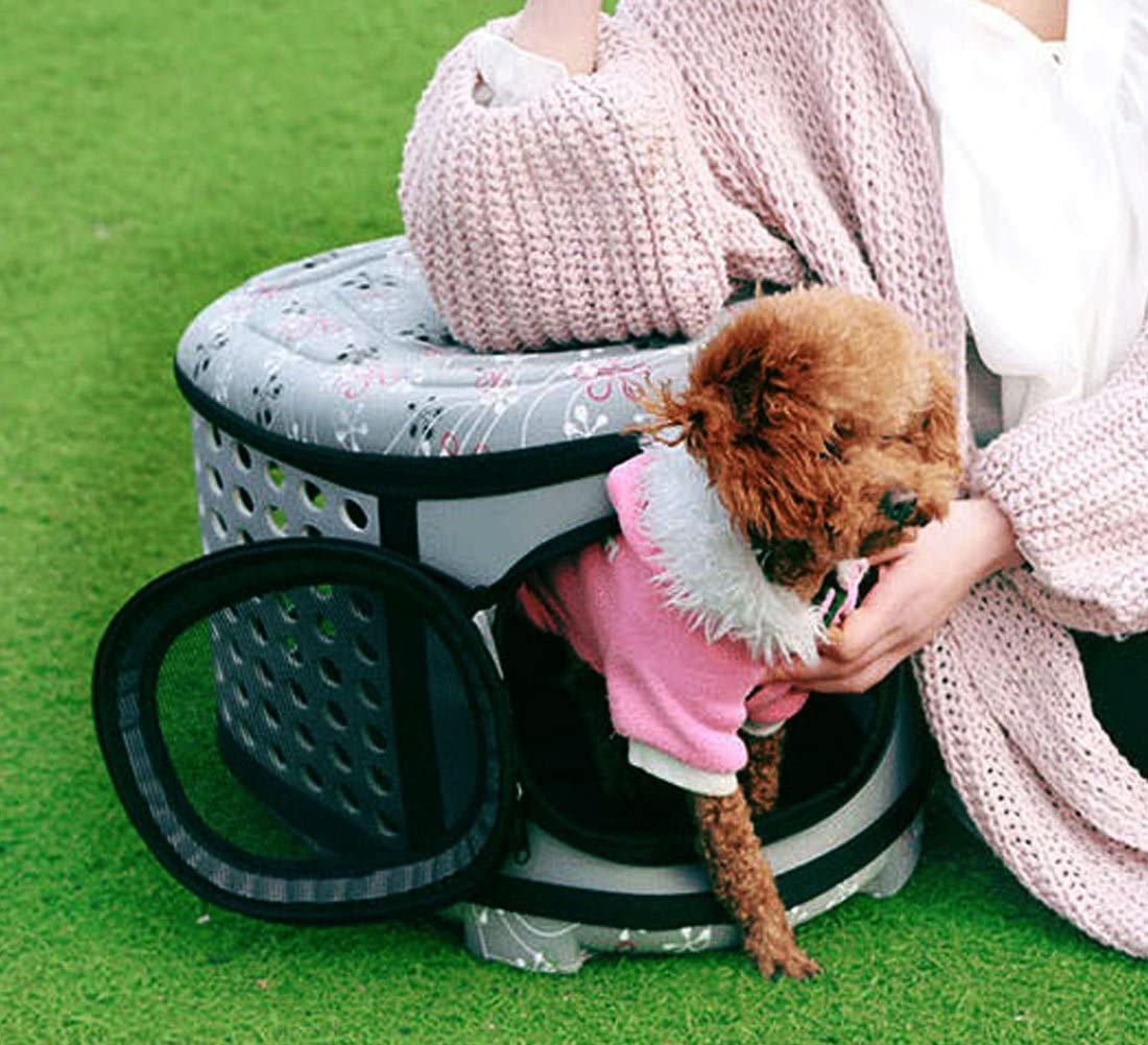 Foldable Crate and Pet Carrier - Dog Cat - (4 Color Options) - (18"x15"x13")