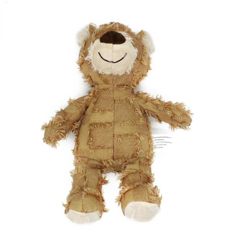 Rag Bear Squeak Toy - Dog - (Interactive Training and Fun) - (3 Color Options)
