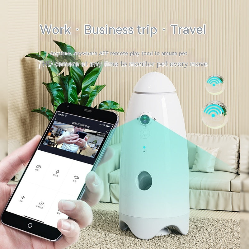 Smart Feeder with Camera and Remote Control - Dog Cat - (White)
