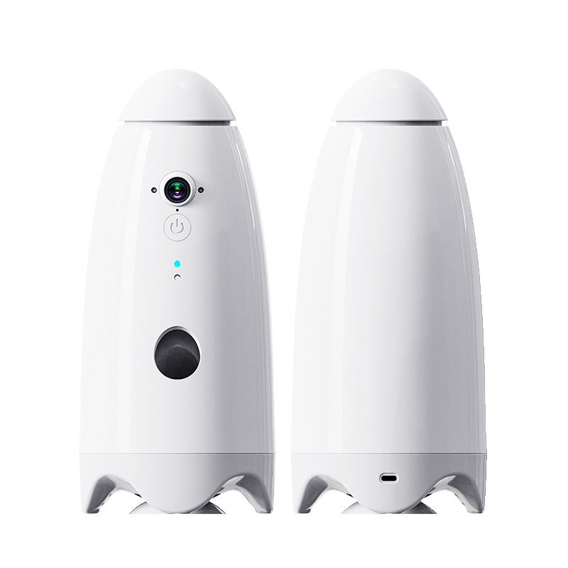 Smart Feeder with Camera and Remote Control - Dog Cat - (White)