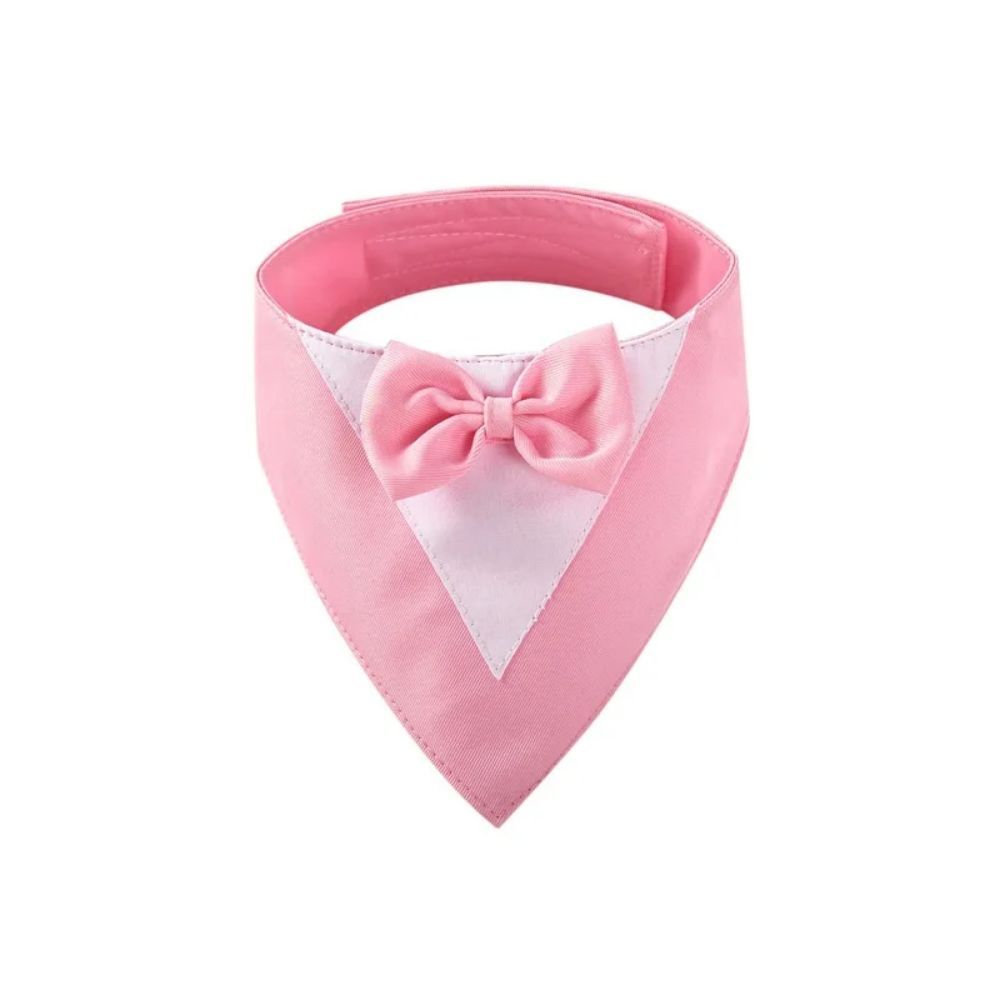 Triangle Bib Scarf with Bow Tie Collar - Dog - (8 Color Options) - (XS-L)