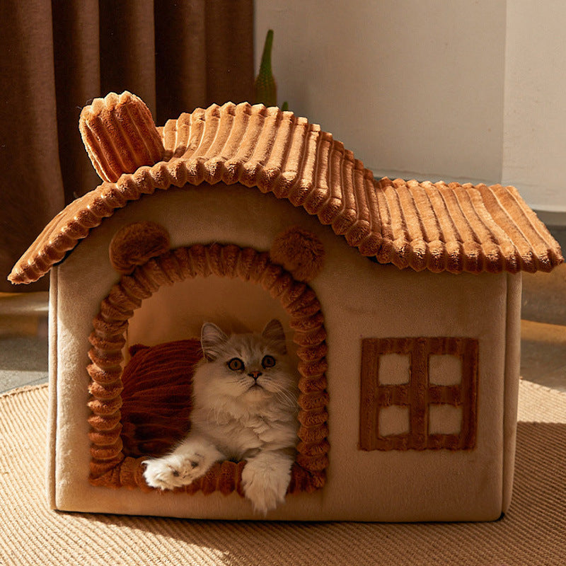 Winter Warm Villa, or Enclosed Cat Litter - Cat - (3 Color Options) - (S-L) - (While Supplies Last)