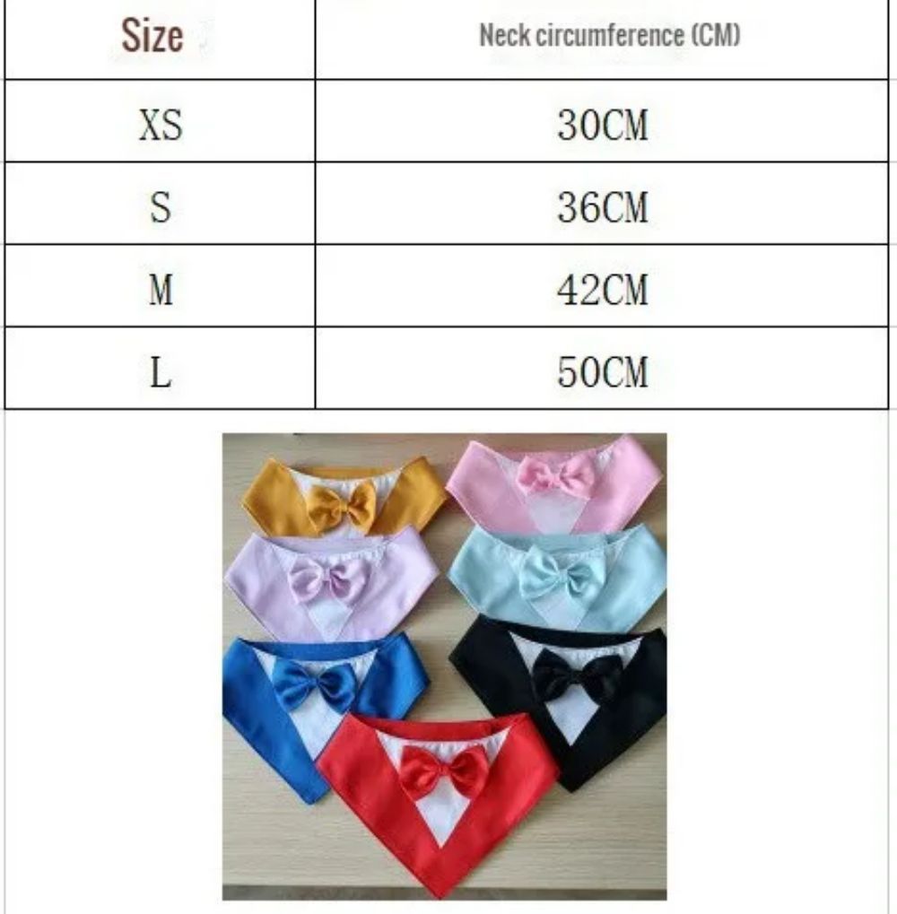 Triangle Bib Scarf with Bow Tie Collar - Dog - (8 Color Options) - (XS-L)